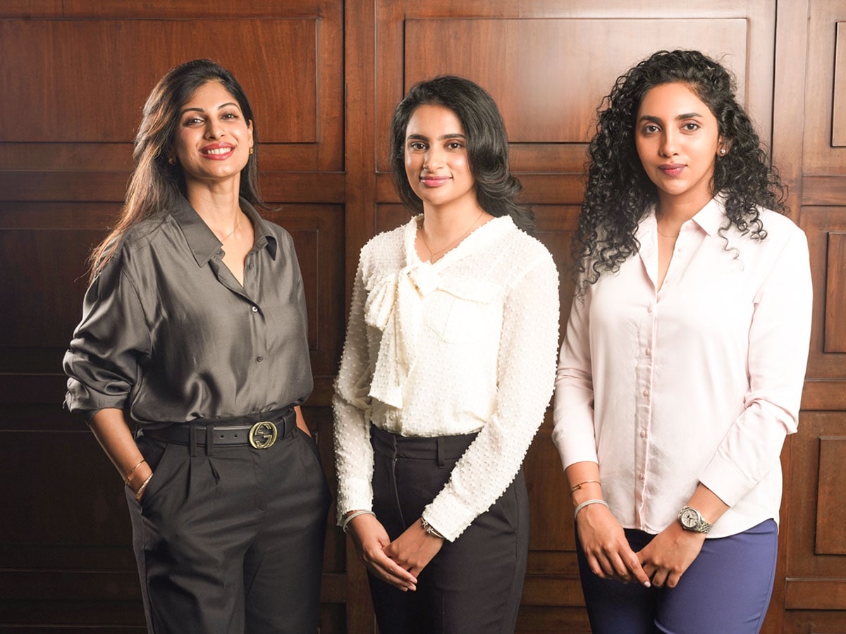 (from left) Neleema Rana George, Ryana Kuruvilla and Rishina Kuruvilla, Kelachandra Coffee