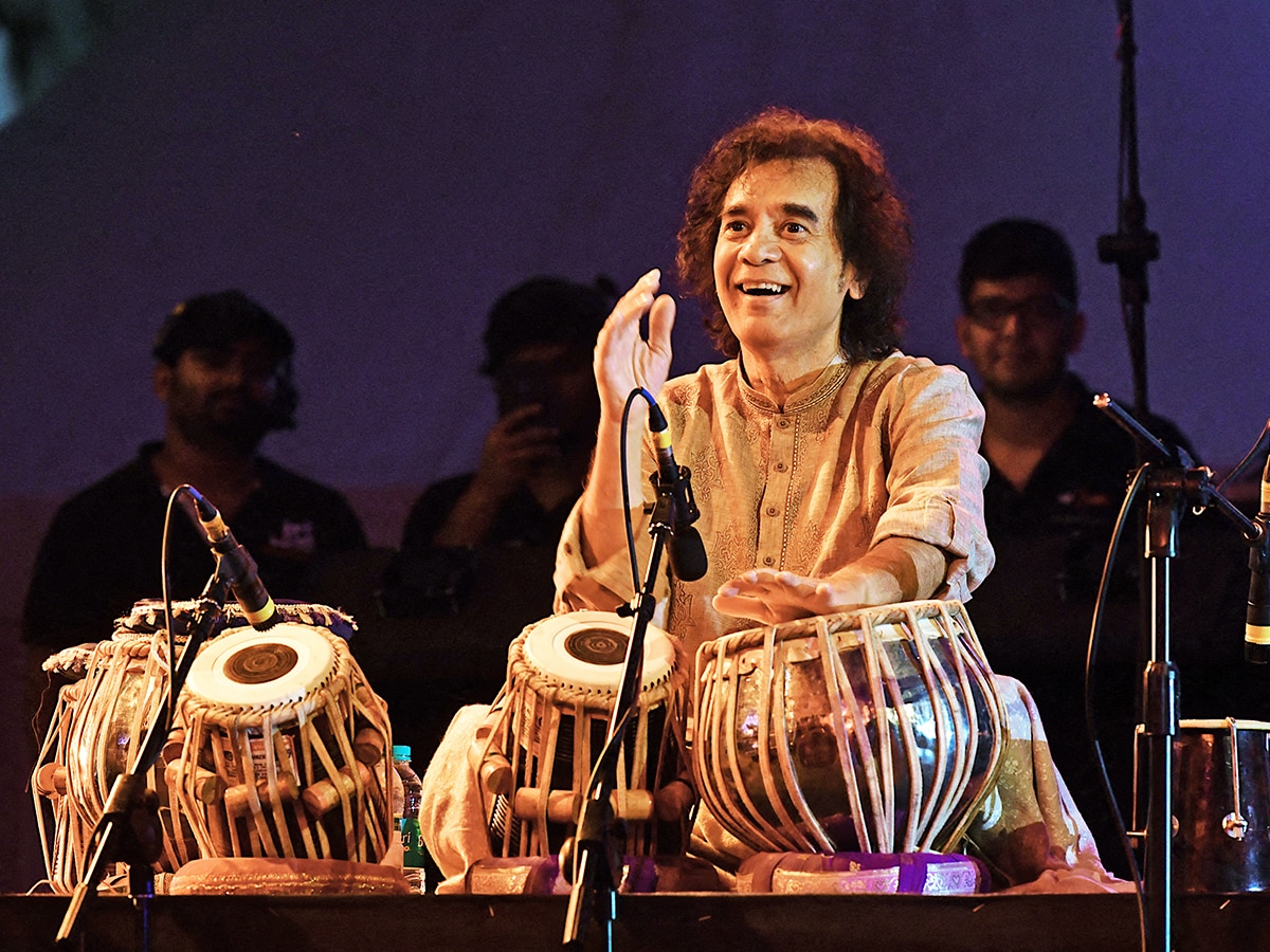 Ustad Zakir Hussain. Image: Manjunath Kiran / AFP