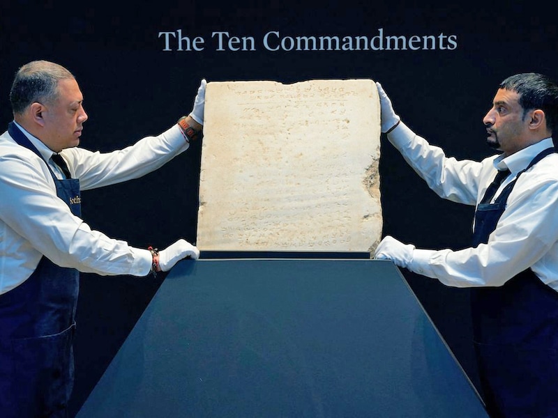 Stone tablet engraved with Ten Commandments sells for $5 million
