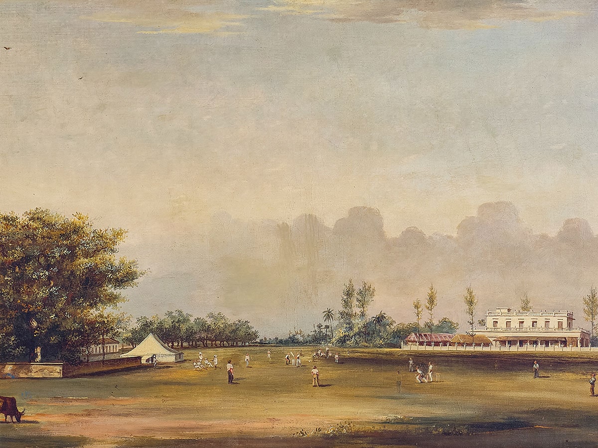 ‘Cricket Match in India’ by Thomas Daniell. Image: AstaGuru Auction House