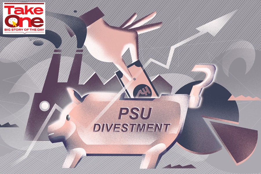 Without meeting the divestment targets, overall revenues for the government could be strained by the end of FY24
Illustration: Chaitanya Dinesh Surpur