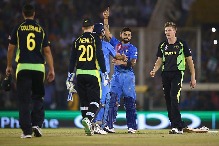 Virat Kohli of India celebrates after the final run is scored during the ICC Men's T20 World Cup match between India and Pakistan at Melbourne Cricket Ground on October 23, 2022 in Melbourne, Australia. Image: Darrian Traynor - ICC/ICC via Getty Images 