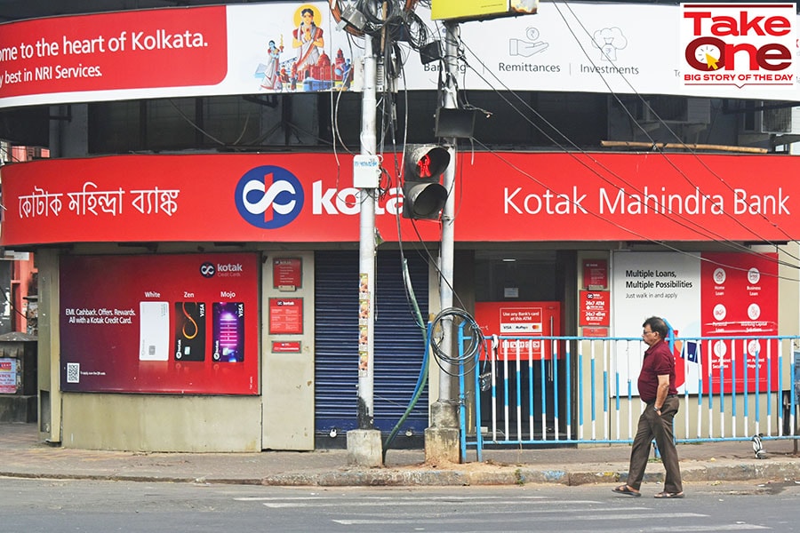 Kotak Mahindra Bank in Kolkata, India.
Image: Sudipta Das/NurPhoto via Getty Images