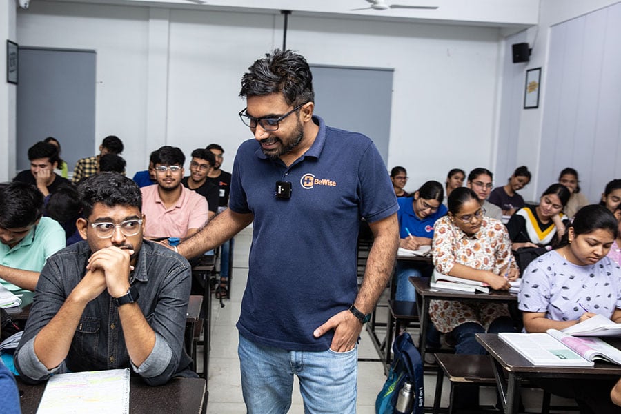 NEET aspirant Shahzad Ahmed (L) draws strength to from his coach, Sunil Nain (R) to keep going. 