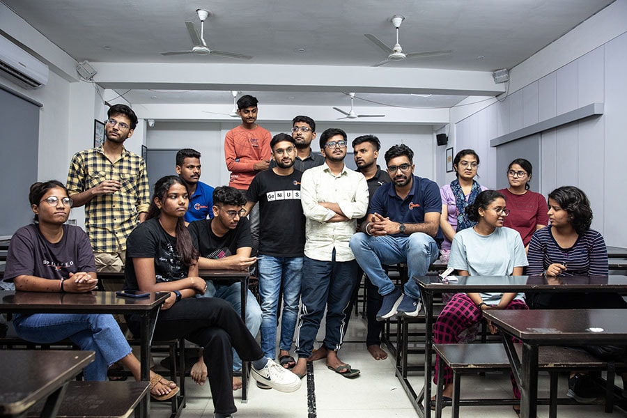 Sunil Nain, the director of BeWise coaching centre in Kota, is like a father figure to hundreds of his students. He has kept the fight on since day one, in the hope that there will be a ReNEET, so his students can move on from a state of limbo. He has continued coaching them, and motivating them in the past two months. Image: Madhu Kapparath 