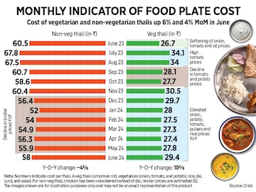 How India Eats: Heat, unseasonal rains, virus infestation push veg thali prices higher in June