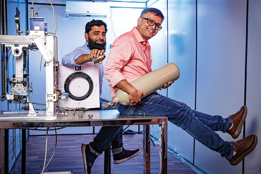 
Arindrajit Chowdhury (right) and Tausif Shaikh, co-founders, Inspecity Space Laboratories
Image: Mexy Xavier