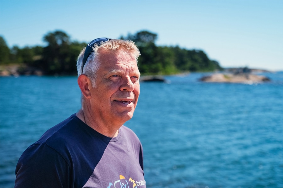 Alf Norkko, marine ecologist and professor leading the largest marine research station in the Baltic Sea Tvarminne Zoological Station (TZS), poses in Hanko, Finland. 
Image: Alessandro Rampazzo / AFP©