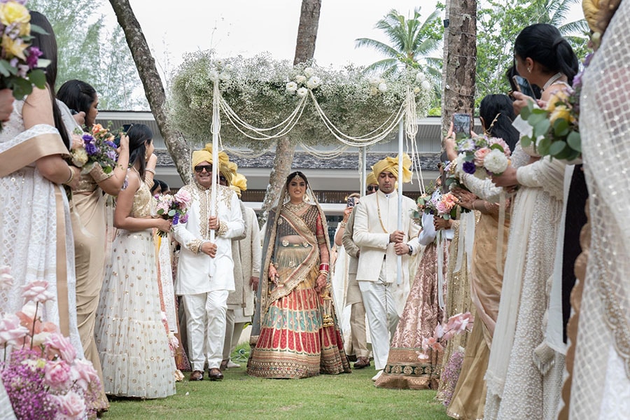 Social media has exposed people to newer styles and places, like newer areas in Thailand, like Khao Lak, to have a unique destination wedding. Courtesy - Shreem Events, Photography - PK Suri