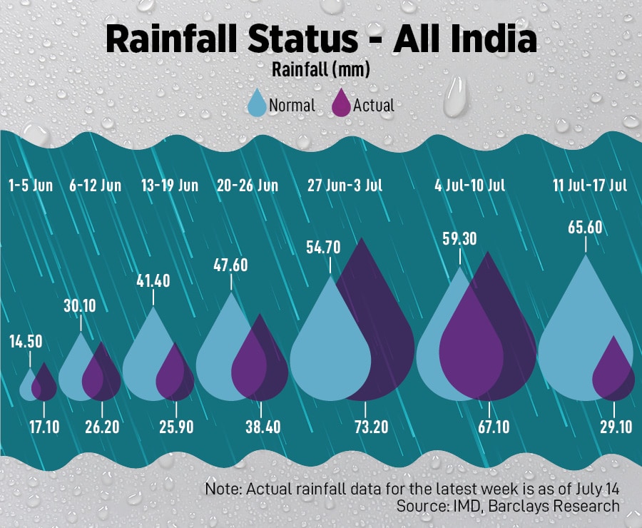 Overall, on a cumulative basis, rainfall remained in the 'normal' range, though dipping to a slight deficit.
Image: AFP