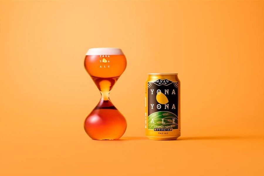 
The brewer of Japan's Yona Yona Ale has designed a beer glass that forces you to drink slowly. Image: Courtesy of Yona Yona Ale brewer©