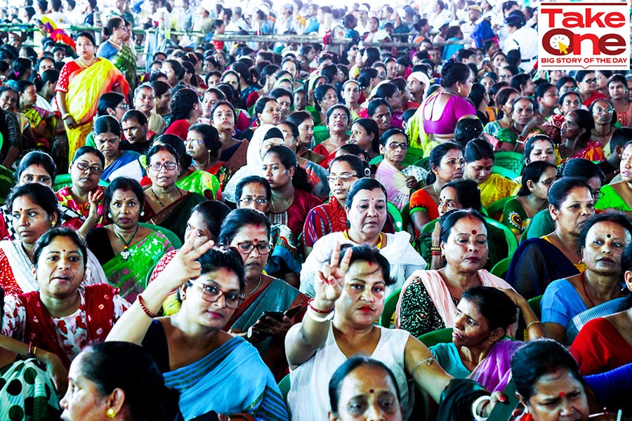 Most exit polls predict that the BJP alone will comfortably cross the half-way mark in the lower house of the parliament (272 seats) and even improve on its 2019 tally of 303 seats, with polls pointing to potentially more than 330 seats for the party alone Image: Debajyoti Chakraborty/NurPhoto via Getty Images 