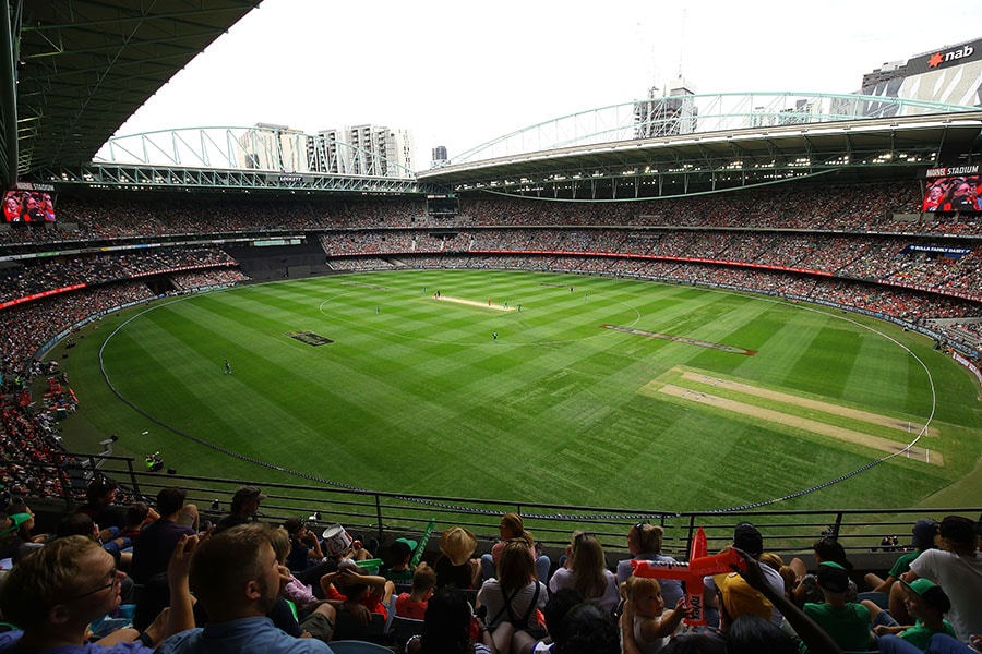 Docklands Stadium; Photo by Graham Denholm - CA/Cricket Australia via Getty Images/Getty Images