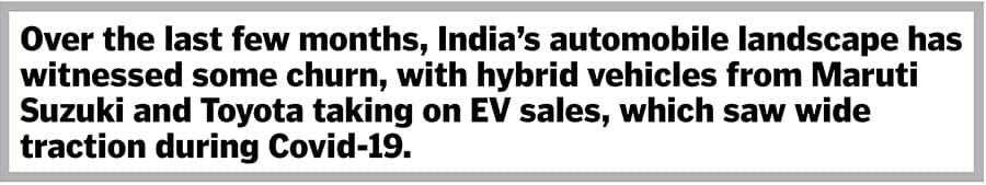 A hybrid vehicle such as the Maruti Suzuki Invicto uses two or more power sources, mostly an internal combustion engine and an electric motor
Image: Anis Shaikh / Overdrive