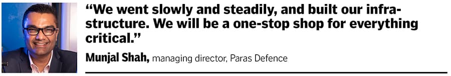 From right: Munjal Shah, managing director; Harsh Bhansali,CFO; Shilpa Mahajan, wholetime director; Amit Mahajan, director, technical & R&D; Anish Mehta, director, business development of Paras Defence &Space Technologies
Image: Swapnil Sakhare For Forbes India