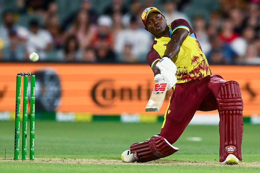 Rovman Powell; Photo by Mark Brake - CA/Cricket Australia via Getty Images