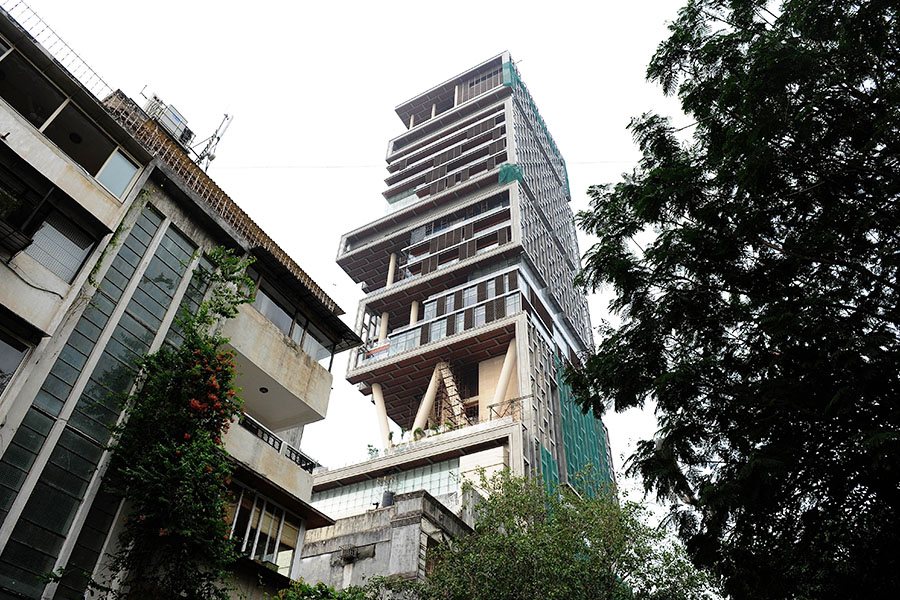 Antilia; Photo by INDRANIL MUKHERJEE / AFP