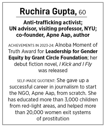 Ruchira Gupta, Anti-trafficking activist; UN advisor, visiting professor, NYU; co-founder, Apne Aap, author.
Image: Subrata Biswas for Forbes India