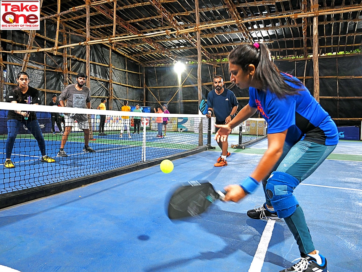 Pickleball players during practice at Prabodhankar Thackeray Krida Sankul Vile Parle, Mumbai. Image: Swapnil Sakhare for Forbes India