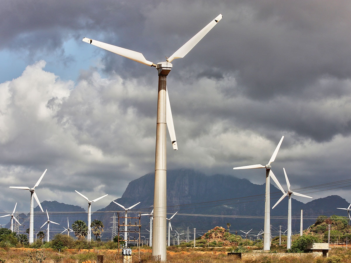 Wind turbines in Punniyavalanpuram, Tamil Nadu, India.
Image: Creative Touch Imaging Ltd./NurPhoto via Getty Images 