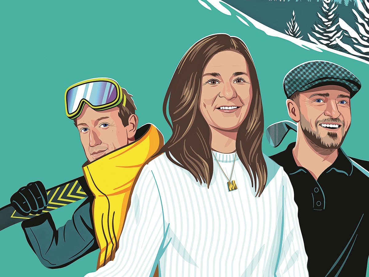  Mark Zuckerberg, Melinda French Gates and Justin Timberlake Illustration: Ben Kirchner for Forbes 