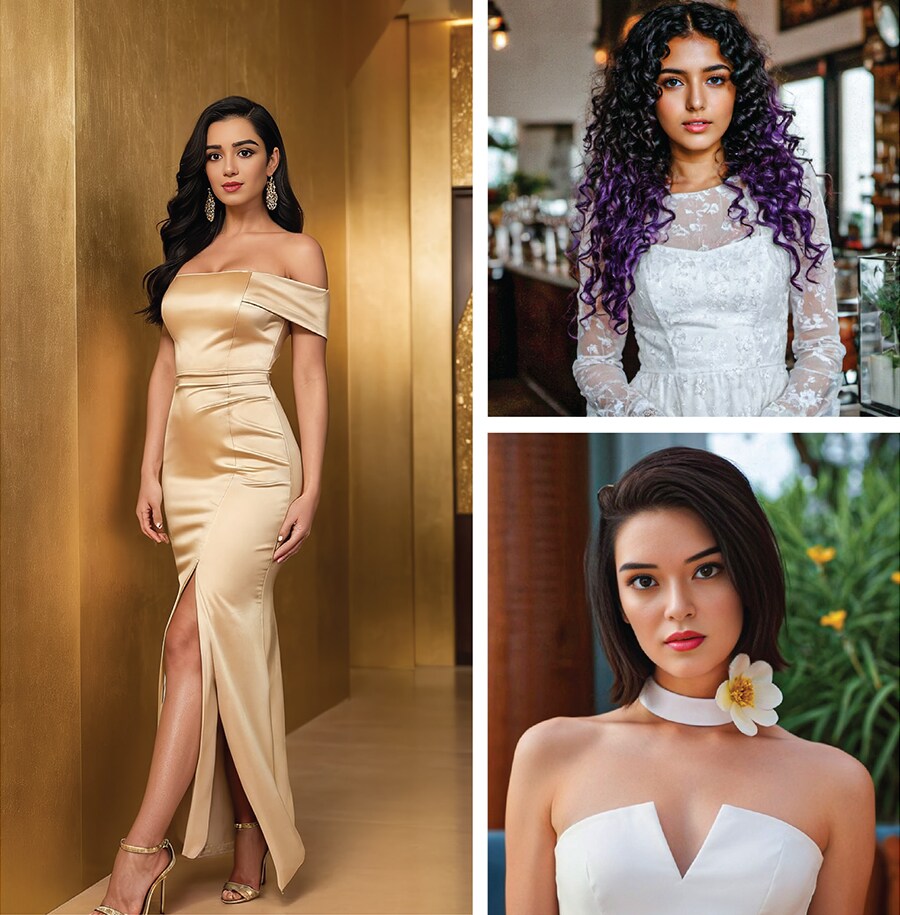 (Clockwise from left) AVTR’s virtual influencer Naina; Futr Studios’s Sravya and Kyra