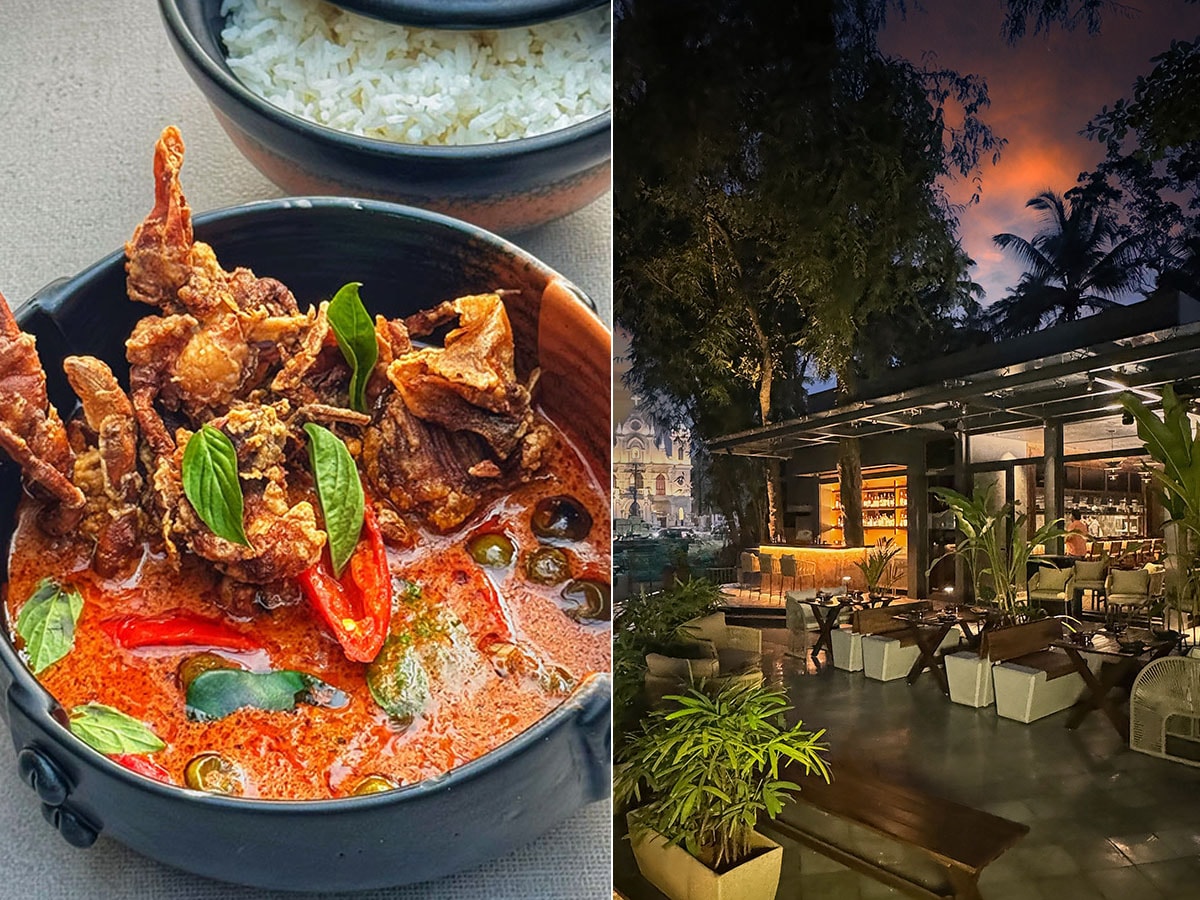 A view of Fireback Goa. The Red Curry with soft-shell crab, ginger and lime eaves
Image: Rohit Chawla / Fireback