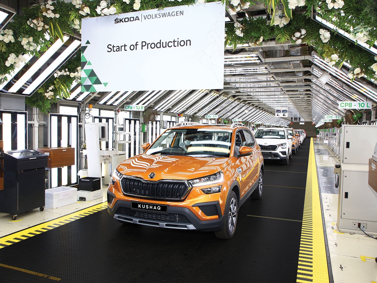 The Skoda Kushaq on the production line at their plant in Pune