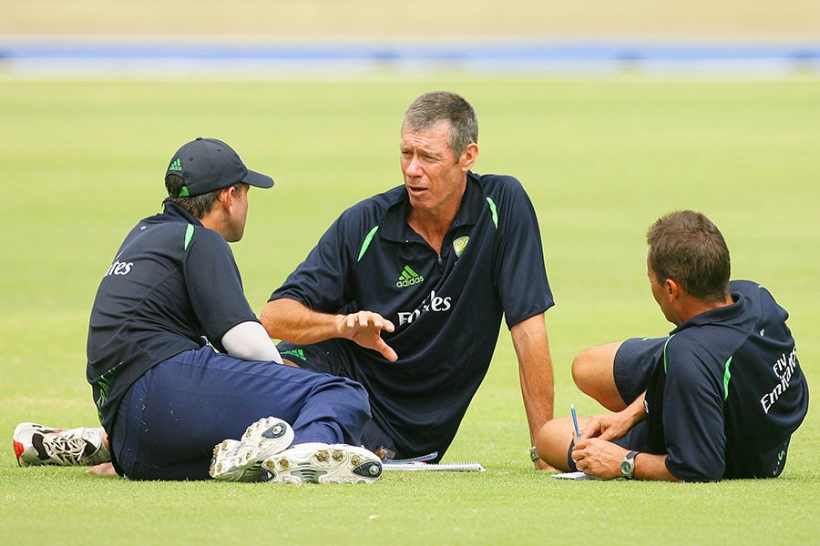 Australia's World Cup-winning coach John Buchanan (centre) seen here with former captain Ricky Ponting and former chairman of selectors Andrew Hilditch. Buchanan says Ponting shared his philosophy of leadership, of wanting to perform the very best all the time for Australia and for himself