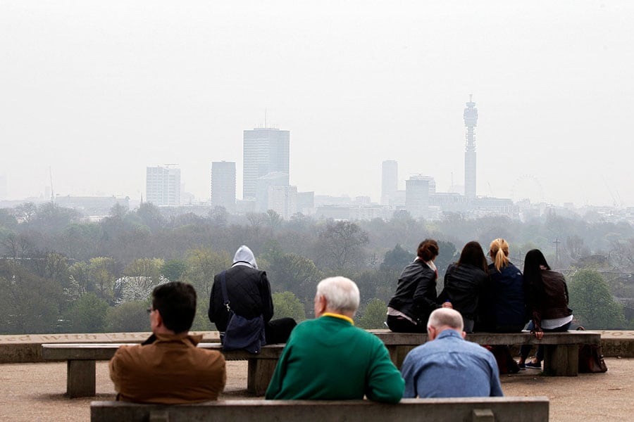 Fine particle air pollution declined in Europe and China last year as emissions linked to human activity dropped, the United Nations. Image credit: ADRIAN DENNIS / AFP©