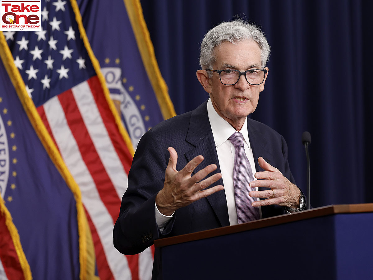 Federal Reserve Chairman Jerome Powell speaks during a news conference following the September meeting of the Federal Open Market Committee at the William McChesney Martin Jr. Federal Reserve Board Building on September 18, 2024 in Washington, DC. The Federal Reserve announced today that they will cut the central bank’s benchmark interest rate by 50 basis points to a new range of 4.75%-5%.
Image: Anna Moneymaker/Getty Images 