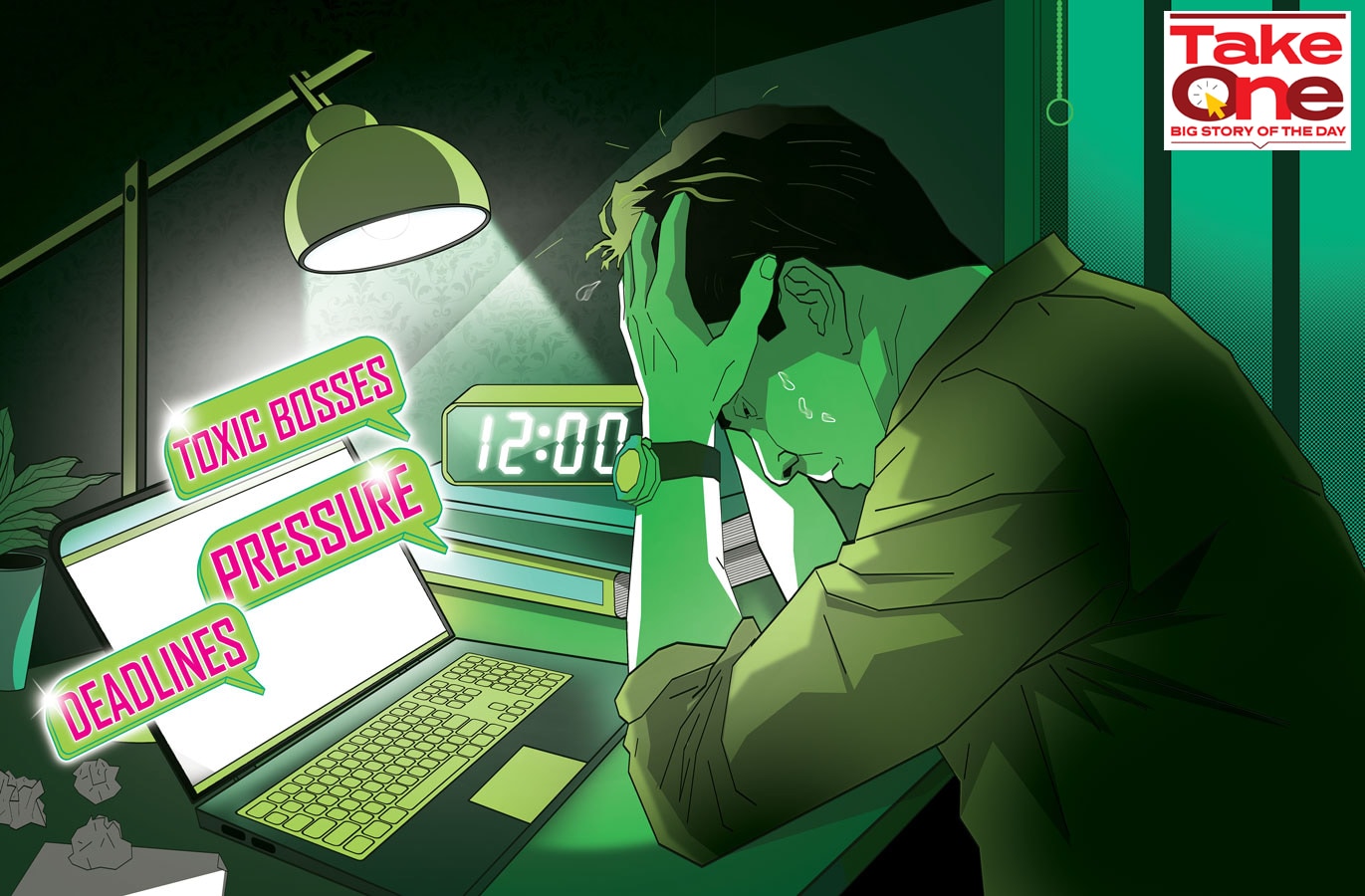 Workaholism or work addiction is not recognised as a formal disorder—meaning, doctors cannot clinically diagnose it.
Illustration: Chaitanya Dinesh Surpur