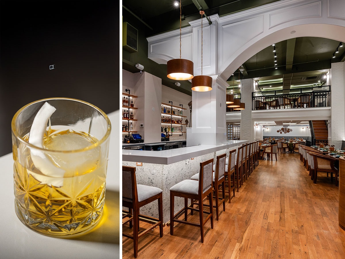 Malayali Old Fashioned (left). A view of Chatti from the bar
Image:  Alex Staniloff / Chatti