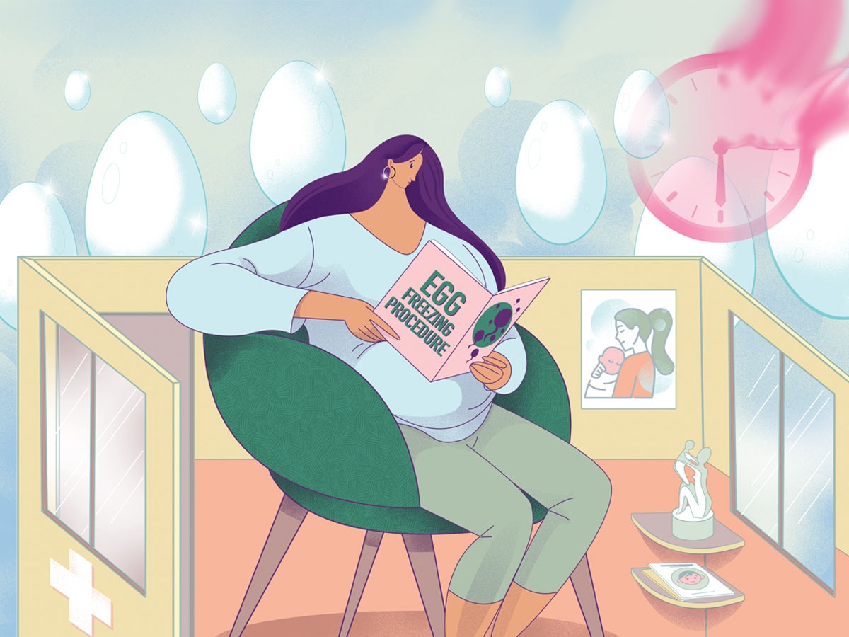 Egg freezing is rapidly spreading in metros. Illustration: Chaitanya Dinesh Surpur