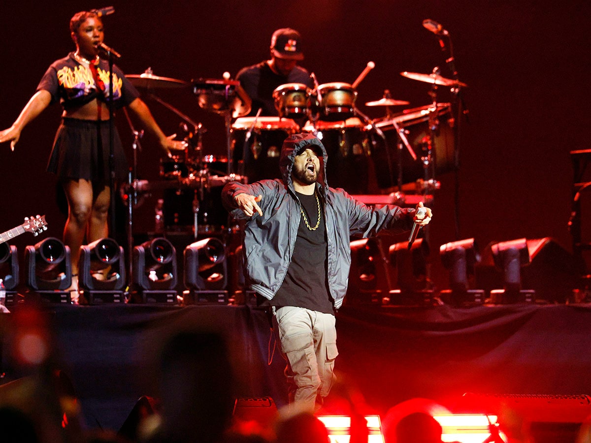 Eminem; Image:  Kevork Djansezian/Getty Images