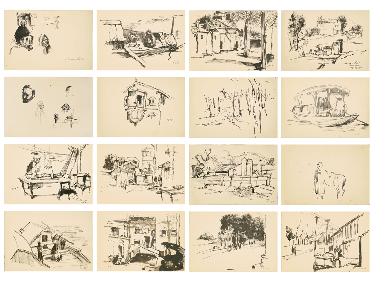 A sketchbook of contemporary artist Ganesh Pyne from 1958-59
Image AstaGuru Auction House