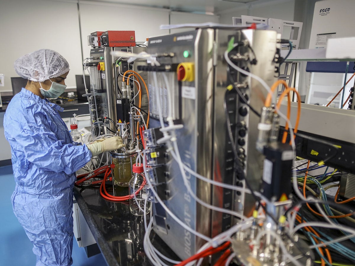 Inside the research and development centre at the Biocon campus in Bengaluru
Image: Dhiraj Singh / Bloomberg Via Getty Images