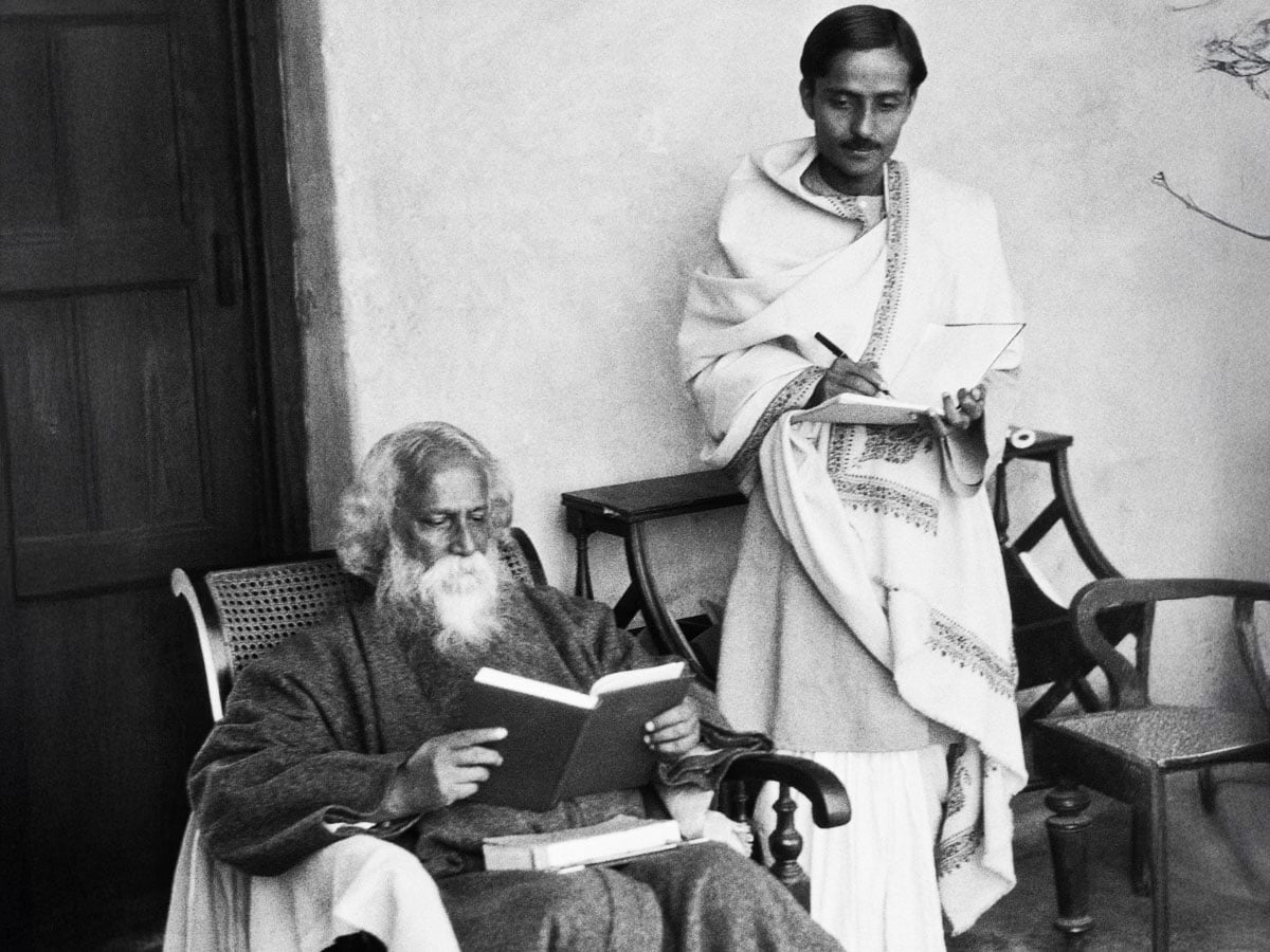 Le lauréat du prix Nobel Rabindranath Tagore a ordonné au secrétaire de Visva Bharati à Santiniketan, Bengale occidental en 1929, et Image: Eohoppe / Getty Images