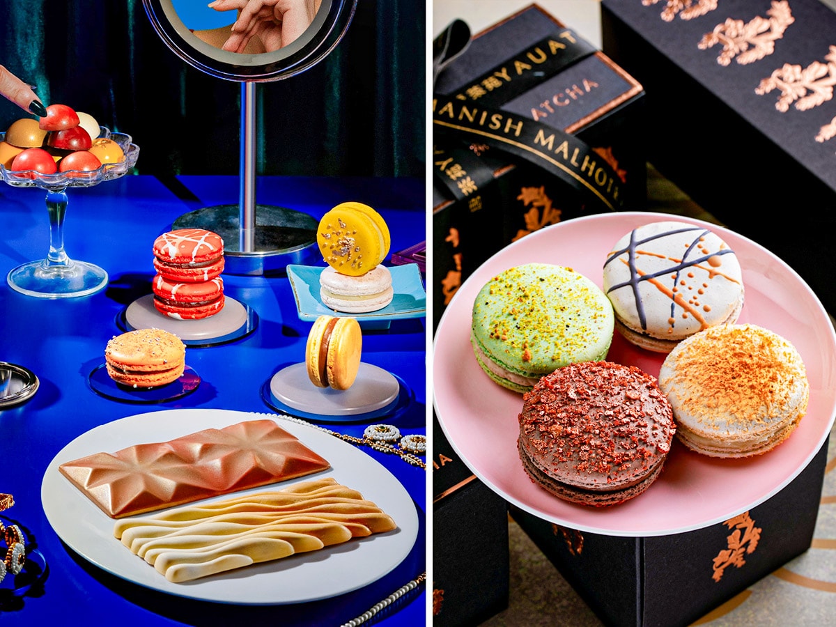 The Mumbai outpost of London fine-fining restaurant Yauatcha amps up its macarons game during the festive season, with collaborations with the likes of Tribe Amrapali (left) and designer Manish Malhotra