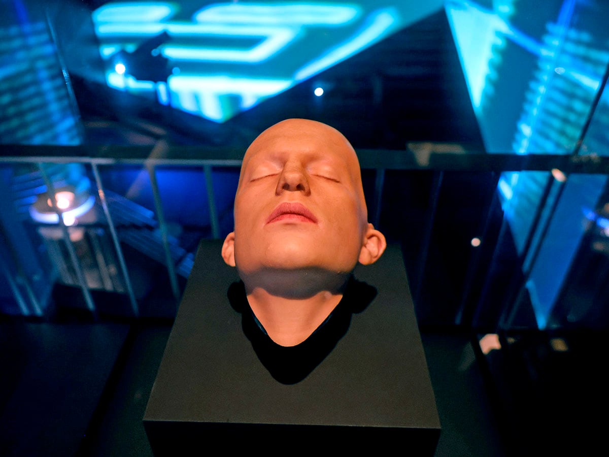 Ex Machina, movie memorabilia on display at The Academy Museum hosts a press preview tor their new exhibitions 