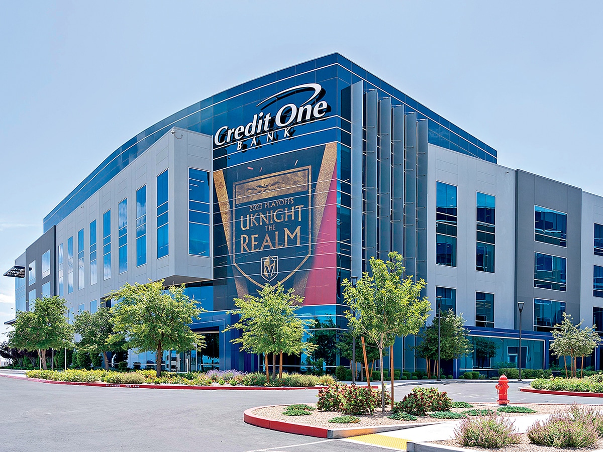 
After an expansion in 2021, Credit One’s headquarters on the Las Vegas beltway is now a sprawling  million, 300,000-square-foot complex
Image: Shutterstock