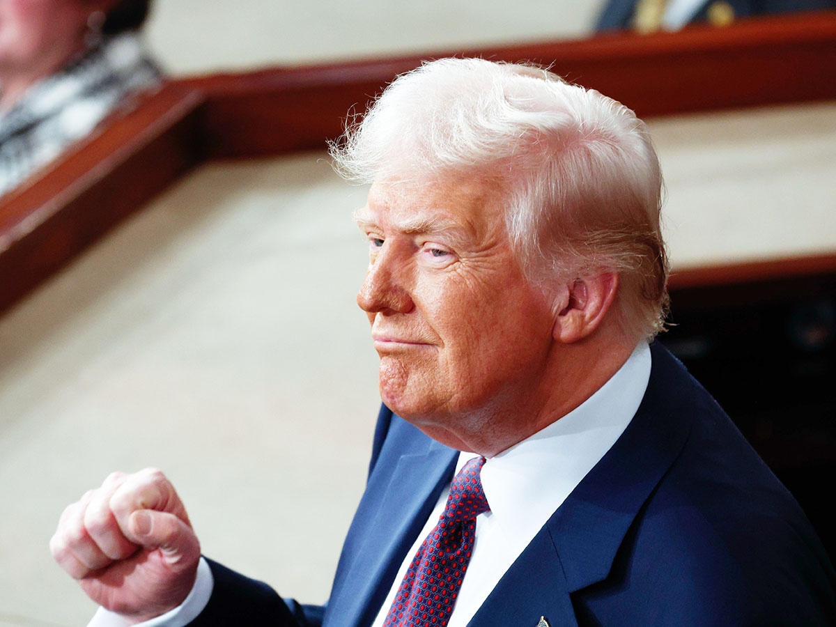 President Donald Trump addresses a joint session of Congress in the Capitol building's House chamber in Washington, D.C., on March 4, 2025.
Image: Tom Brenner for The Washington Post via Getty Images 