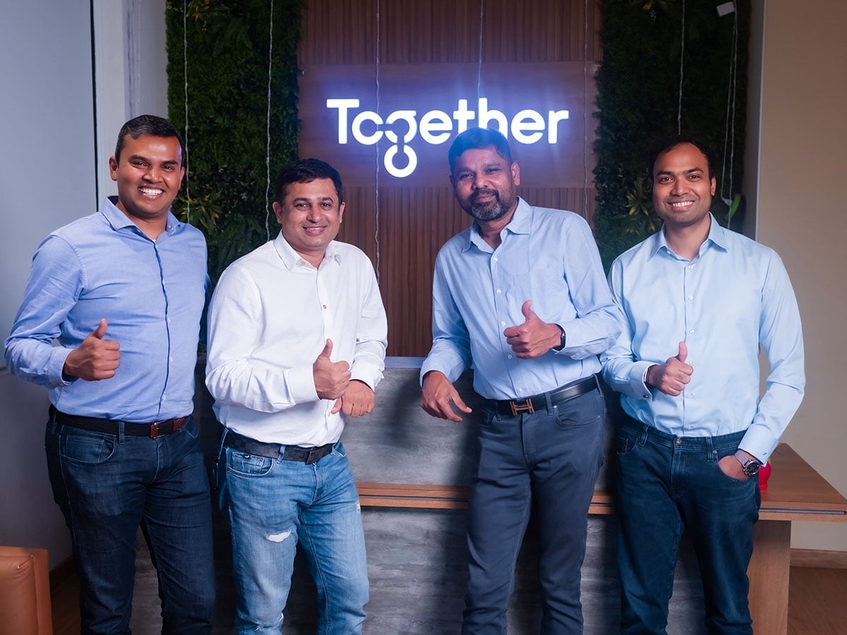 (L-R) Lakshmi Shankar, Manav Garg, Girish Mathrubootham, Shubham Gupta. Image Courtesy: Together