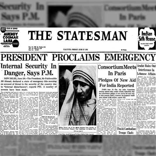 Indira Gandhi declares Emergency
