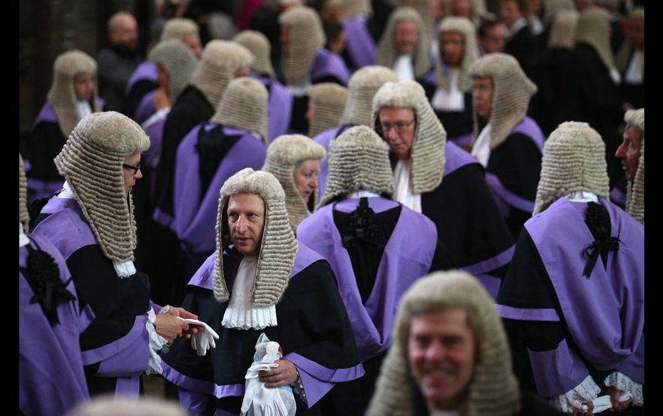 Judges congregate in Westminster Abbey before their Annual Service of Thanksgiving on October 1, 201