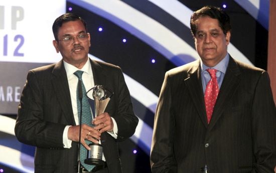 MD Mallya, chairman and MD, Bank of Baroda, receives the award for Best CEO-Public Sector           