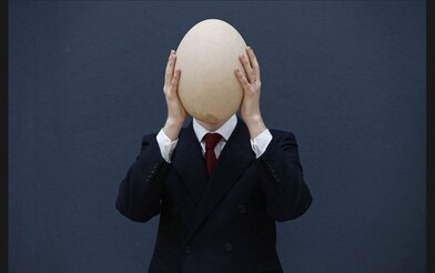 Christie’s specialist James Hyslop holds a pre-17th century sub-fossilised Elephant Bird egg i