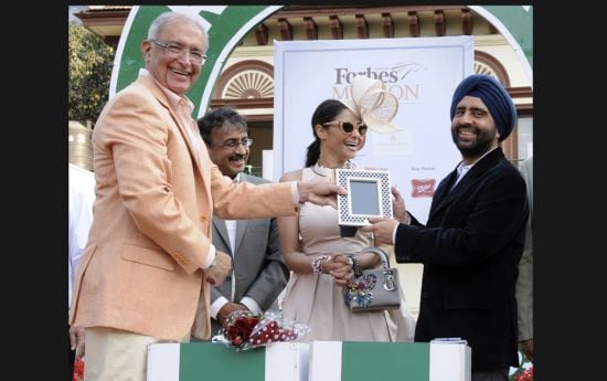 K N Dhunjibhoy (chairman RWITC), Vivek Jain, Kalyani Saha Chawla  and Gurmeet Singh, CEO Forbes