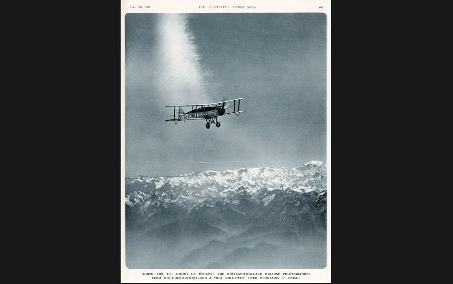 A biplane reconnoitres the Himalayas                                                                