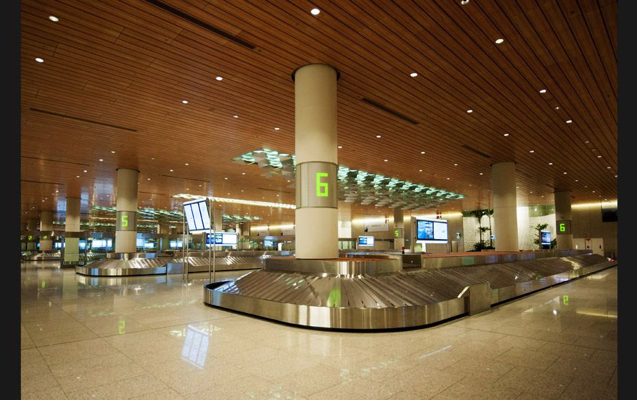 The integrated baggage system is automated and can take baggage from any check-in counter. It can ha